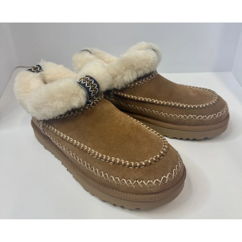 Ugg Women Classic Ultra Mini Alpine Boots Size 9 Chestnut Suede